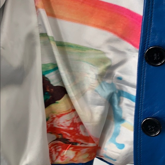 Blue Lined Leather Jacket - Picture 4 of 9